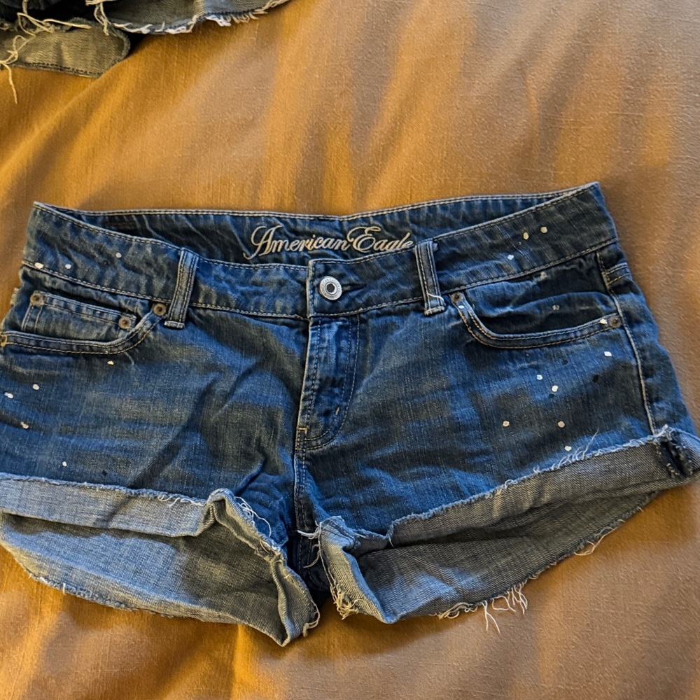 American Eagle Outfitters Distressed Blue Jean Shorts